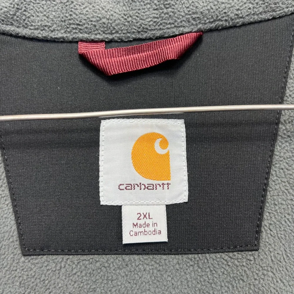 Carhartt Jacket Mens 2XL Black Crowley Soft-shell Fleece Lined Work Company Logo
